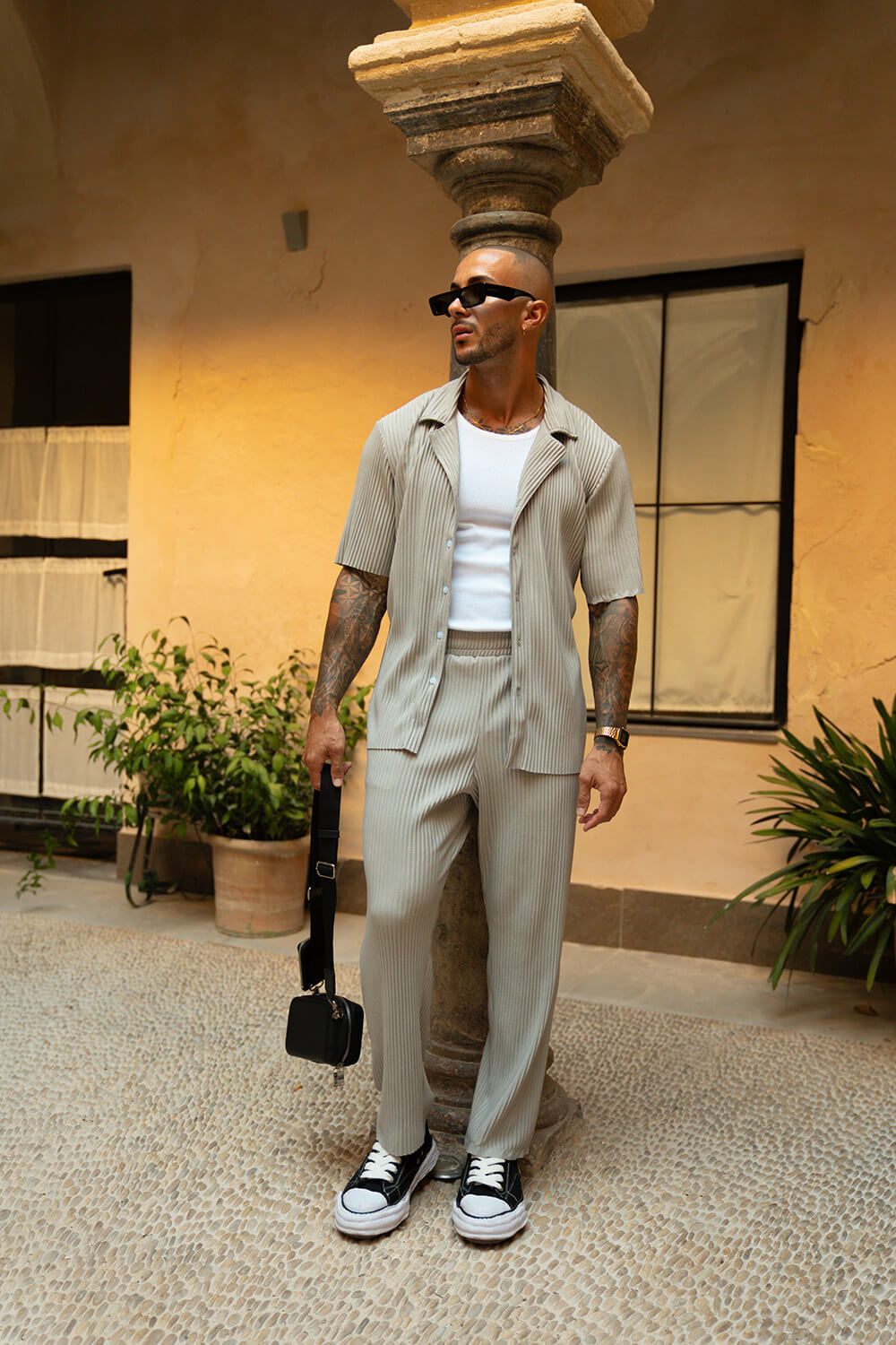 Monaco Pleated Trousers - Grey