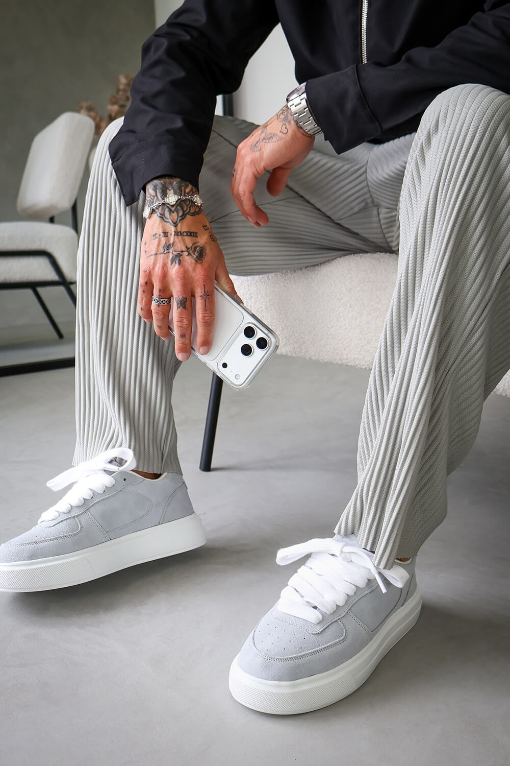 Court Suede Trainers - Grey