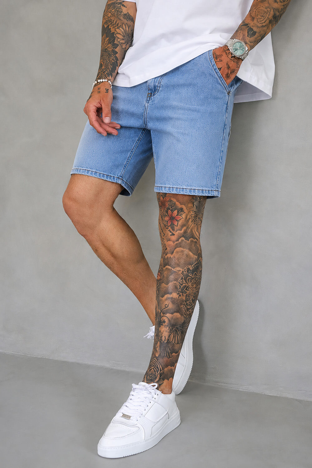 Azure Denim Shorts - Light Blue