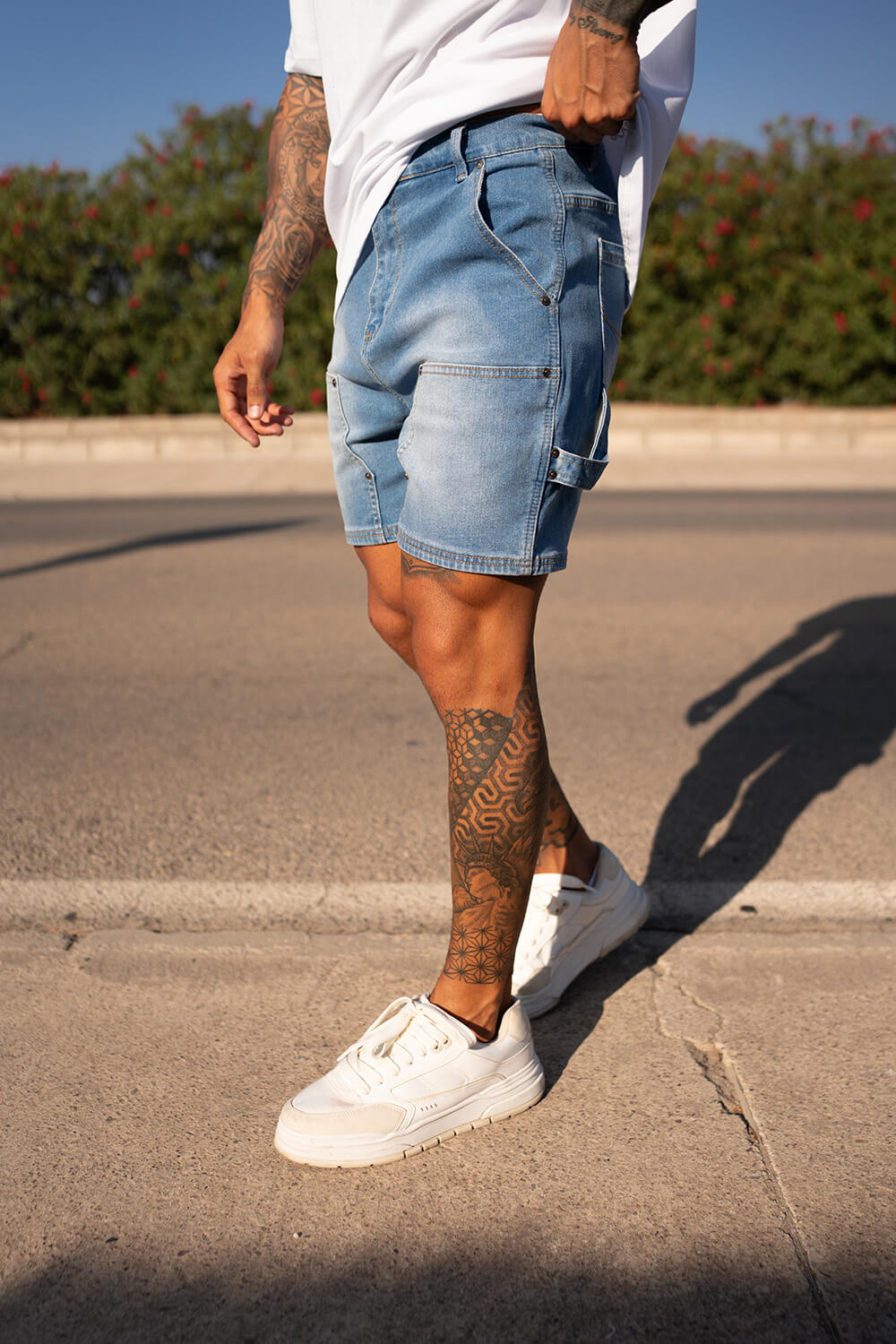 Carpenter Denim Shorts - Hellblau