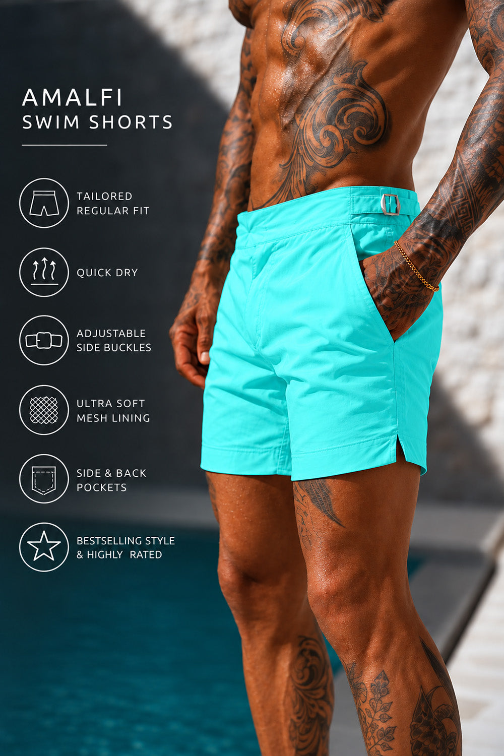 Amalfi Swim Shorts - Mint