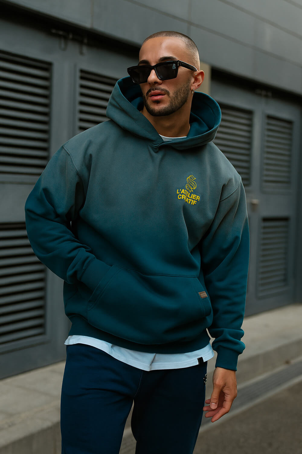 Atelier Acid Fade Hoodie - Navy