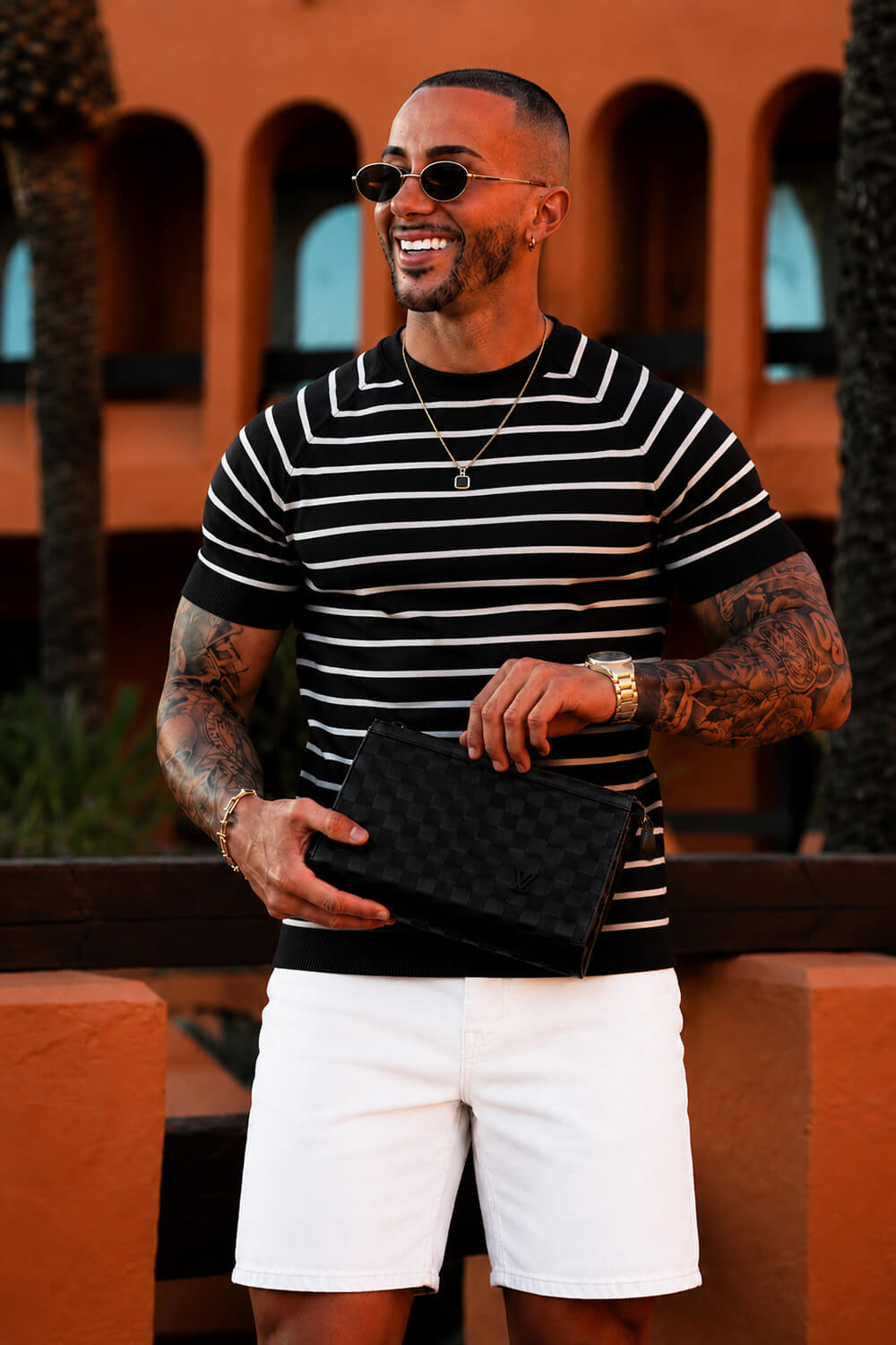 Alvori Stripe Tee - Navy/White