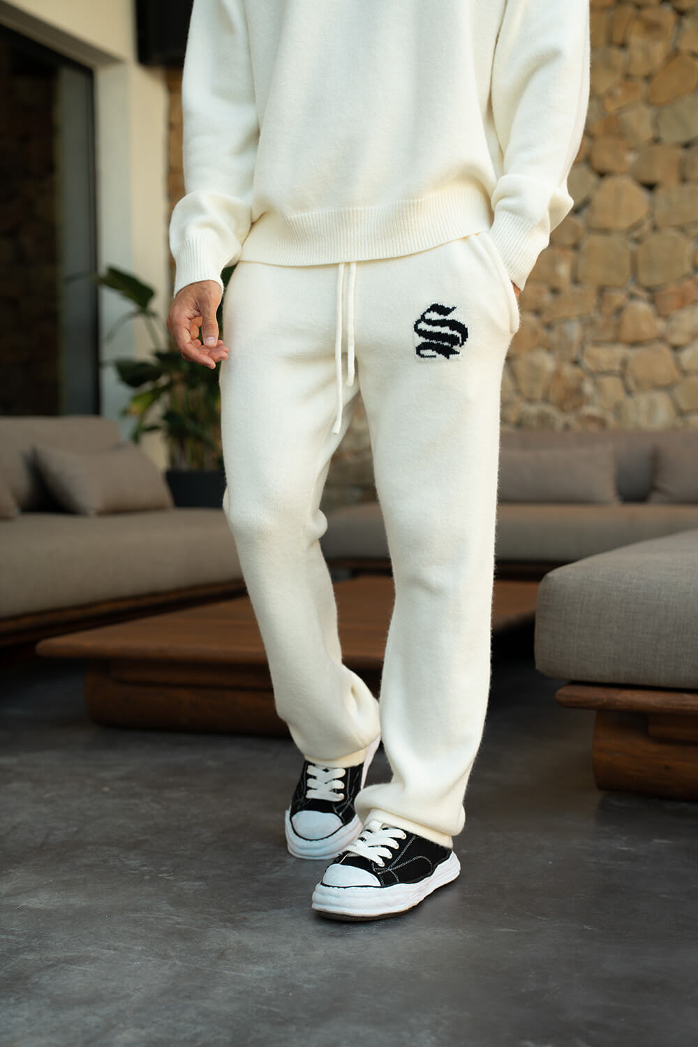 Palais Knitted Joggers - Off White