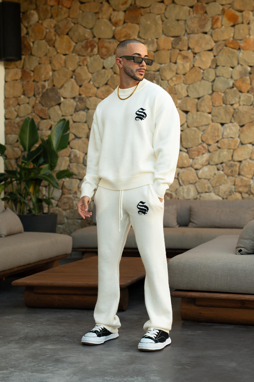 Palais Knitted Joggers - Off White