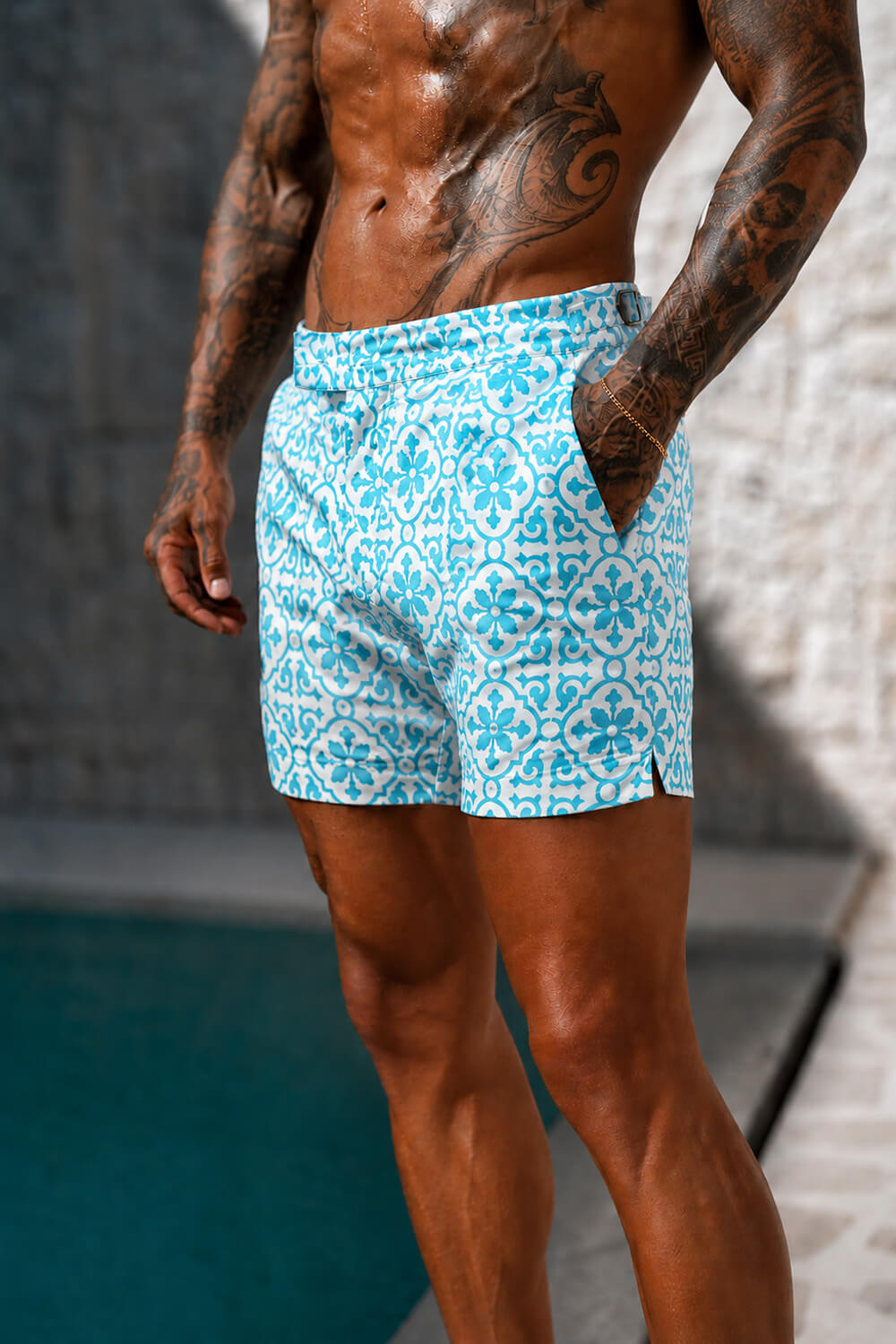Azulejo Swim Shorts - White