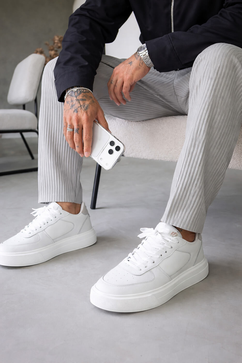 Court Trainers - Triple White