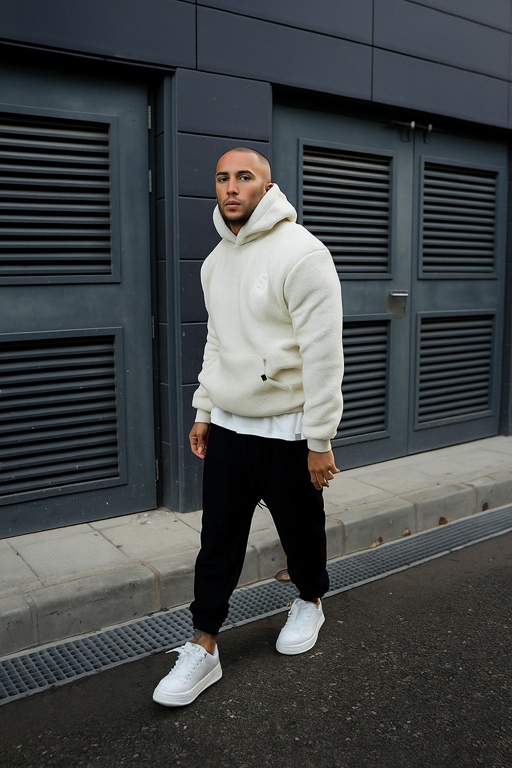 Ikon Borg Hoodie - White