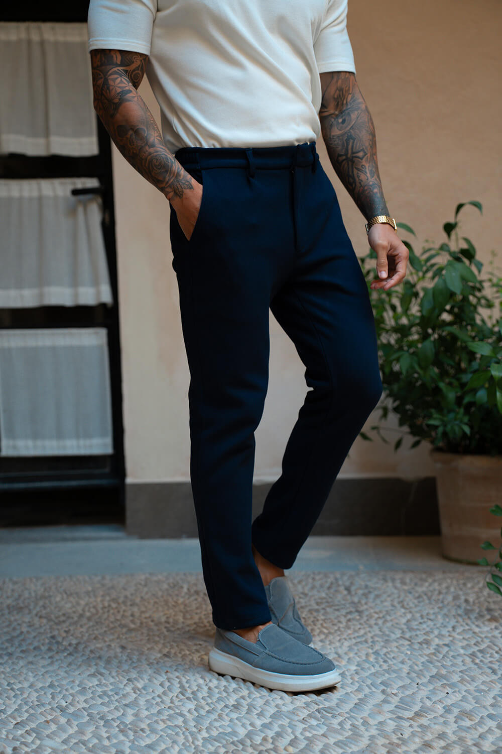 Milano Knit Trousers - Navy