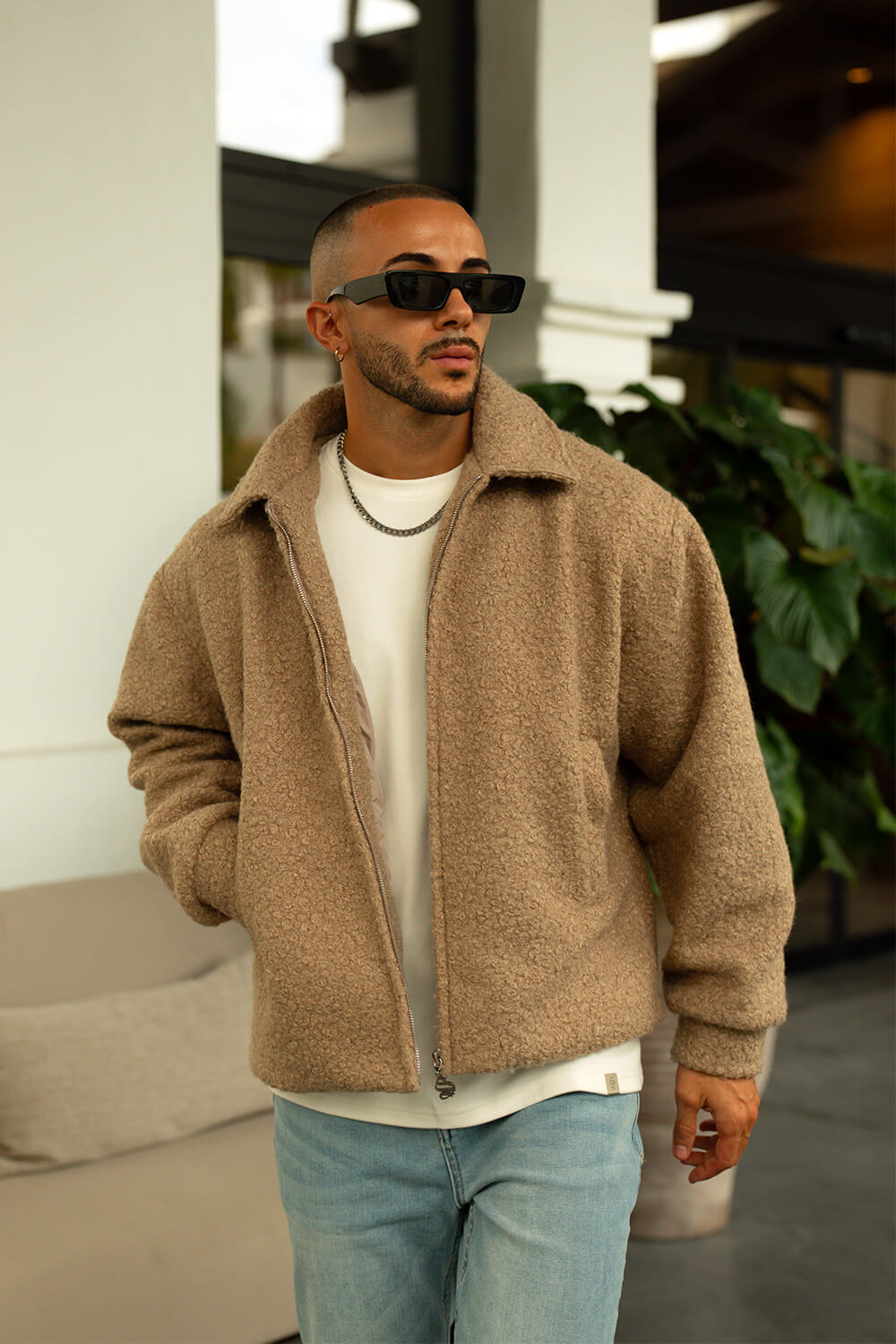 Borg Coach Jacket - Beige