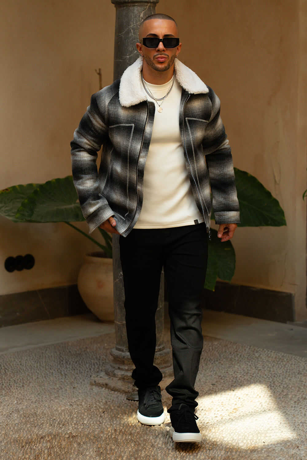 Chamonix Shearling Jacket - Black/Grey
