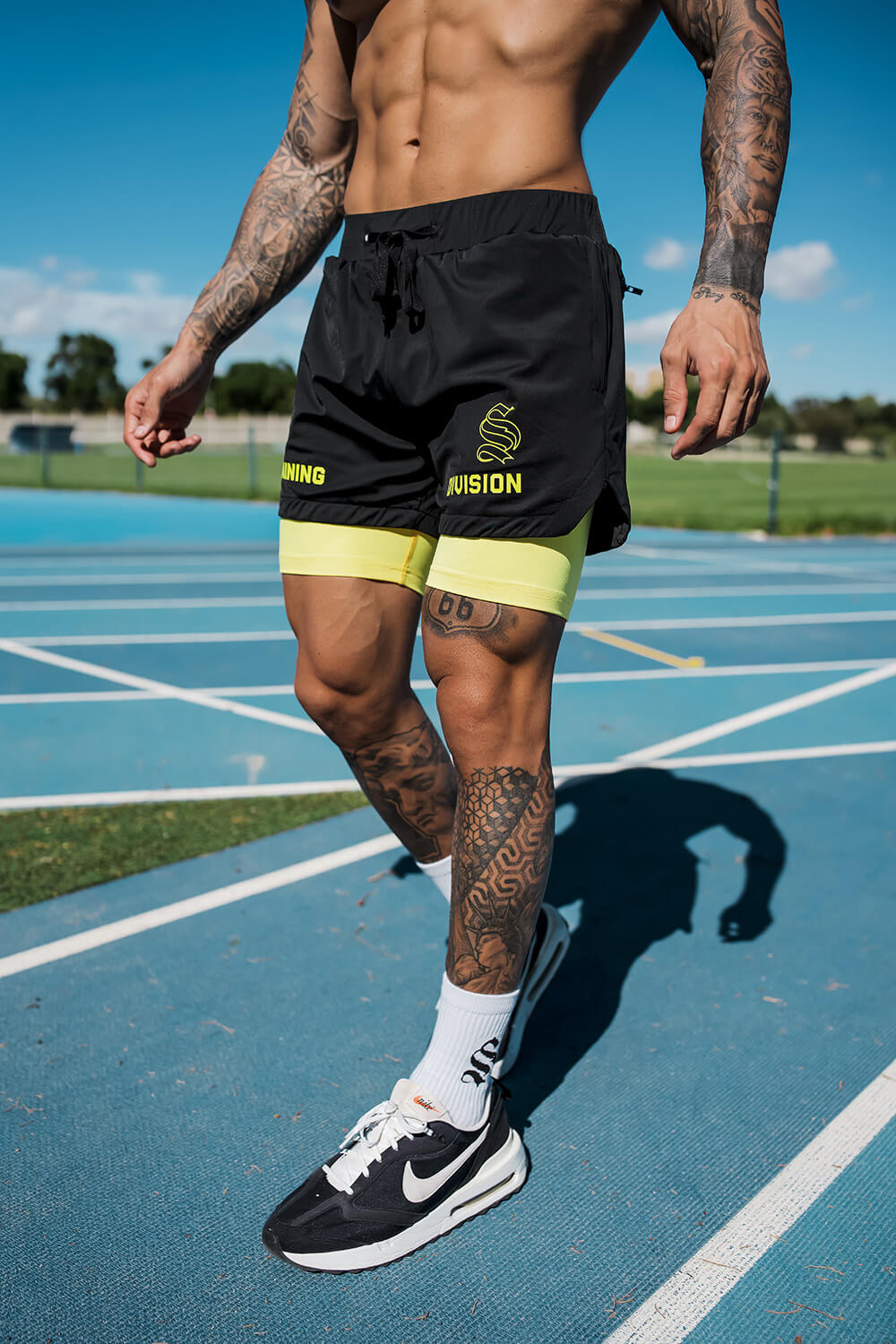 Sinners Attire Checkerboard Towelling Shorts