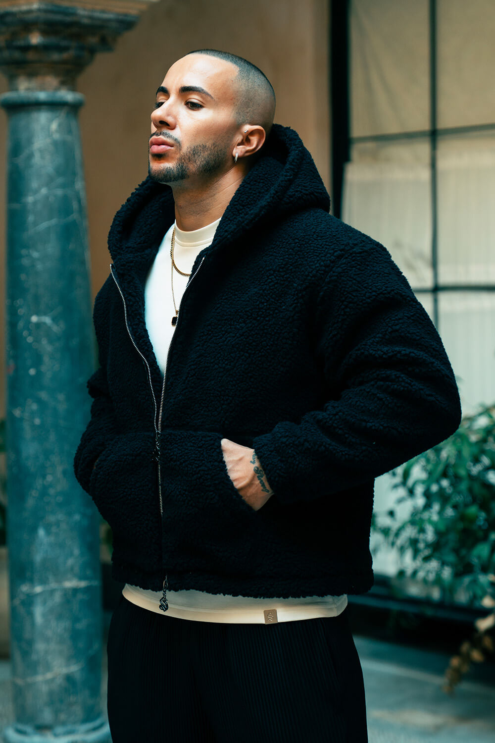 Aspen Borg Jacket - Black
