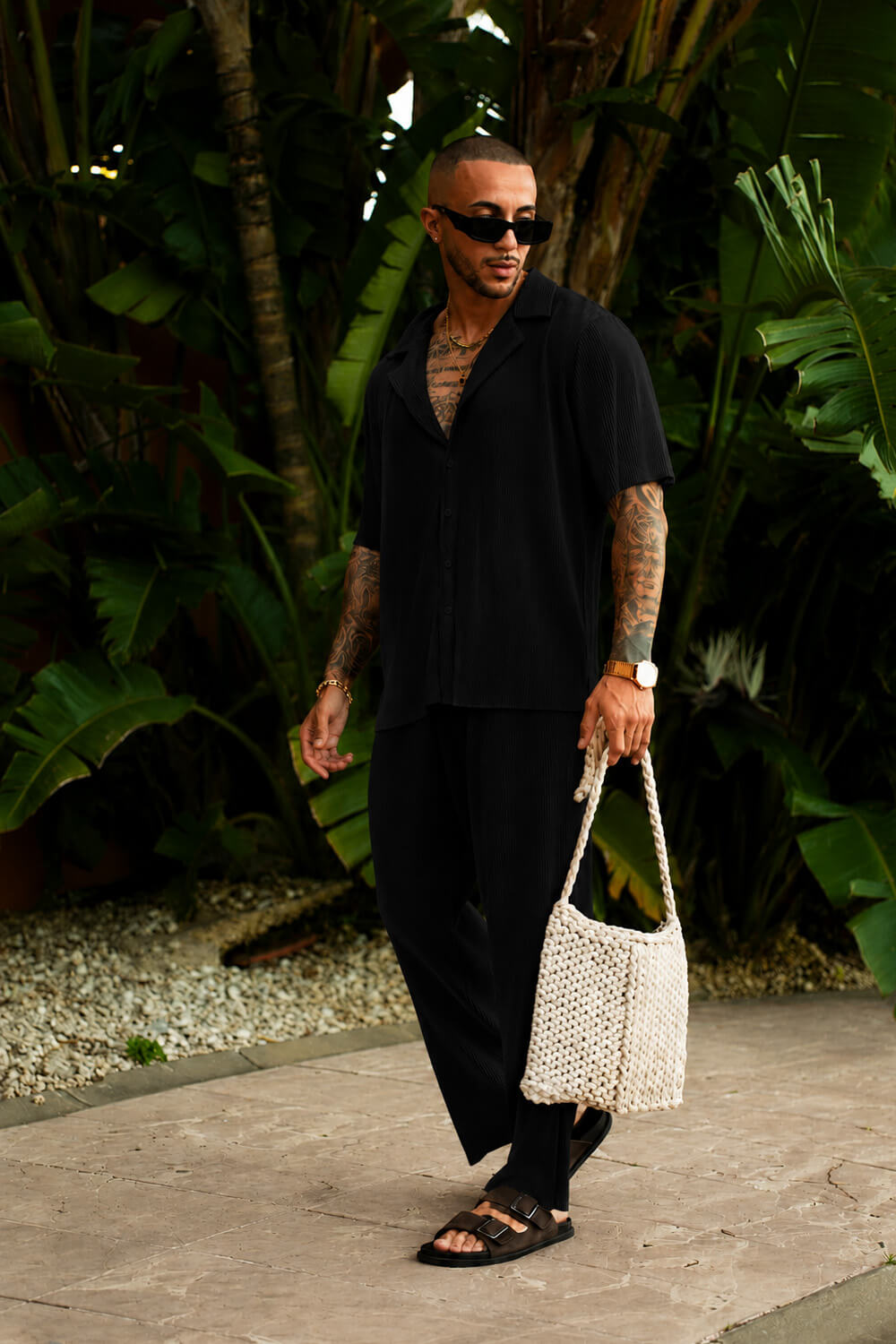 Monaco Pleated Trousers - Black