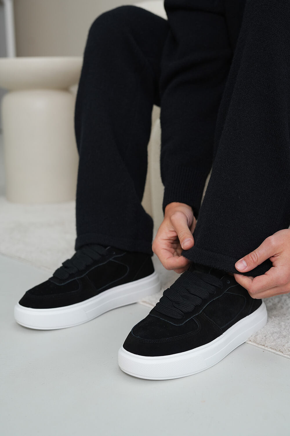 Court Suede Trainers - Black