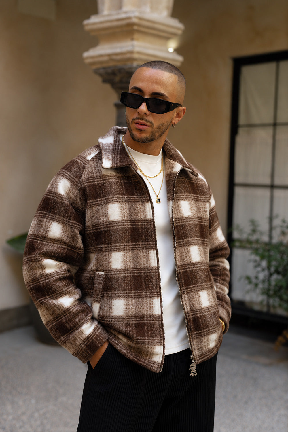 Moritz Check Overshirt - Brown/White