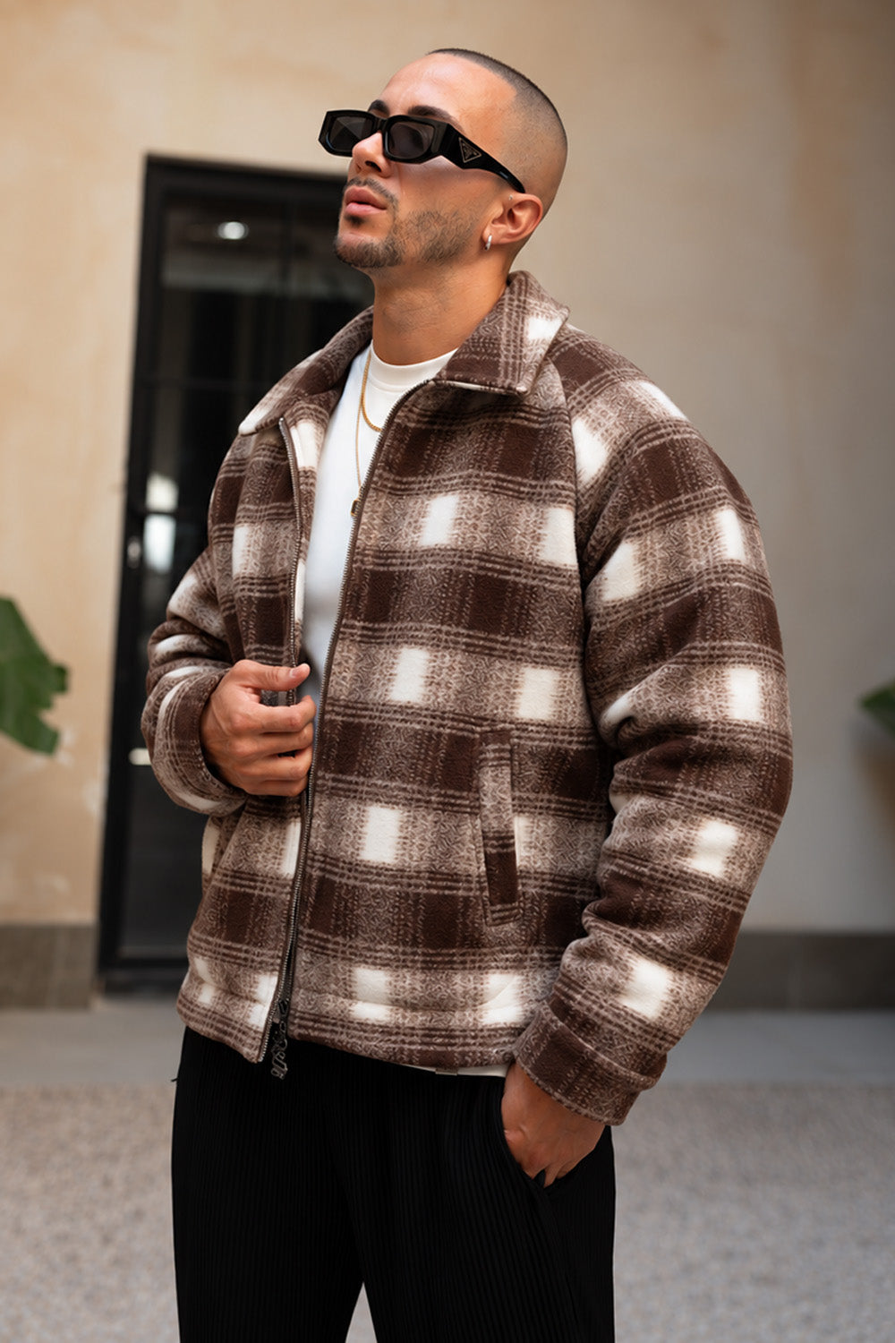 Moritz Check Overshirt - Brown/White