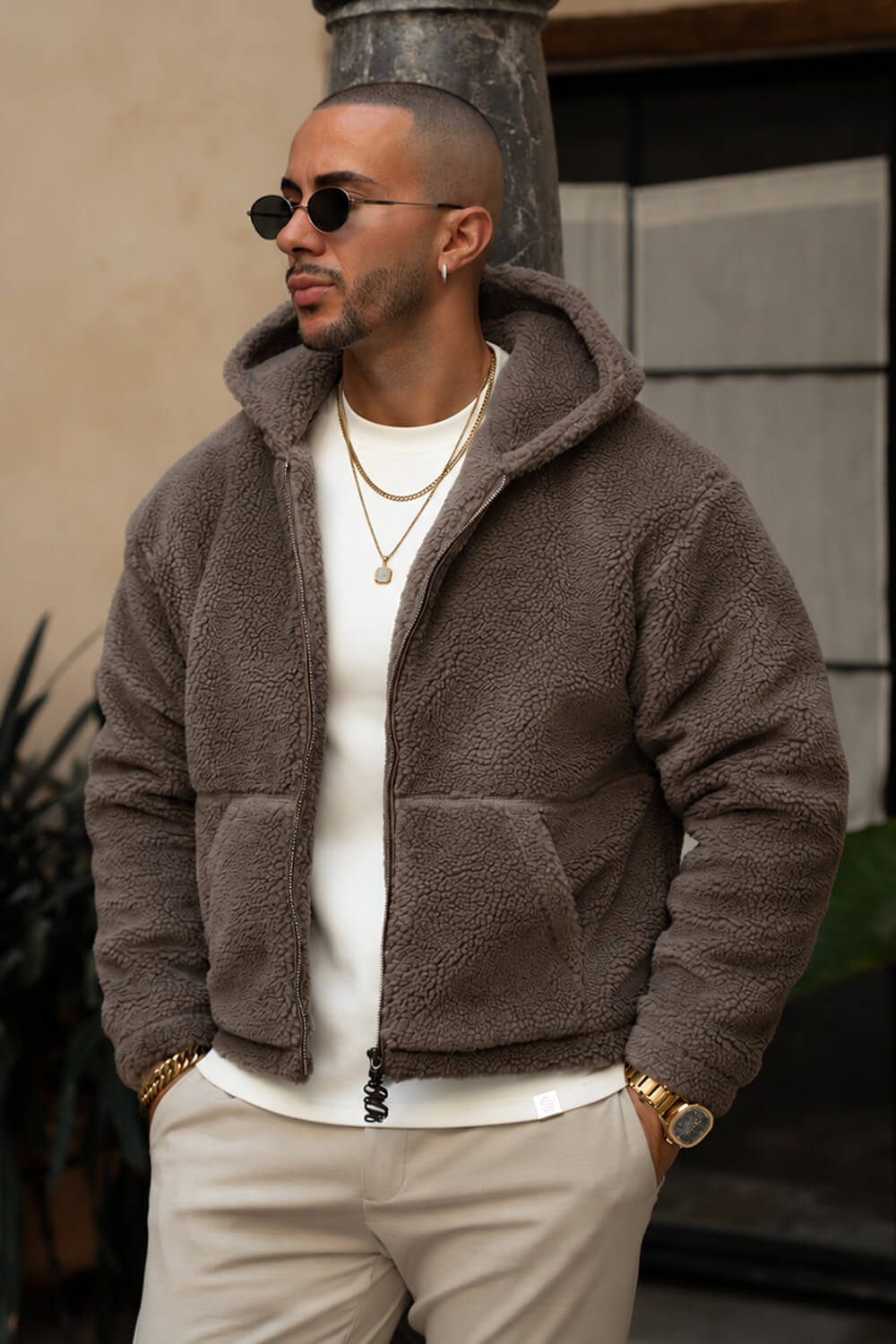 Aspen Borg Jacket - Brown