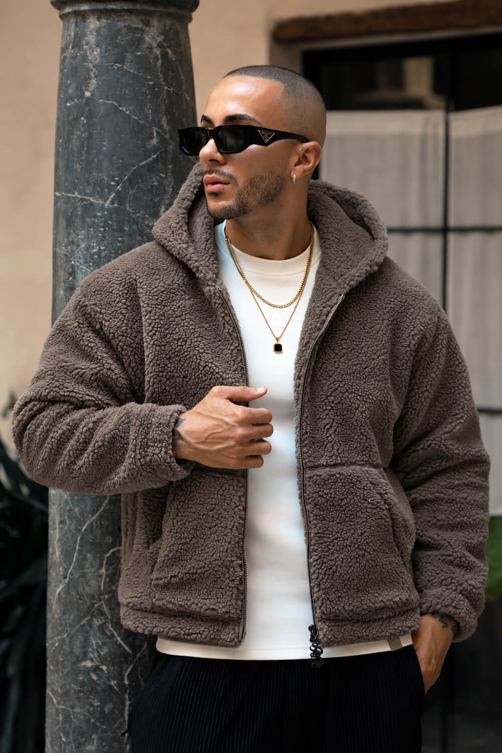 Aspen Borg Jacket - Brown