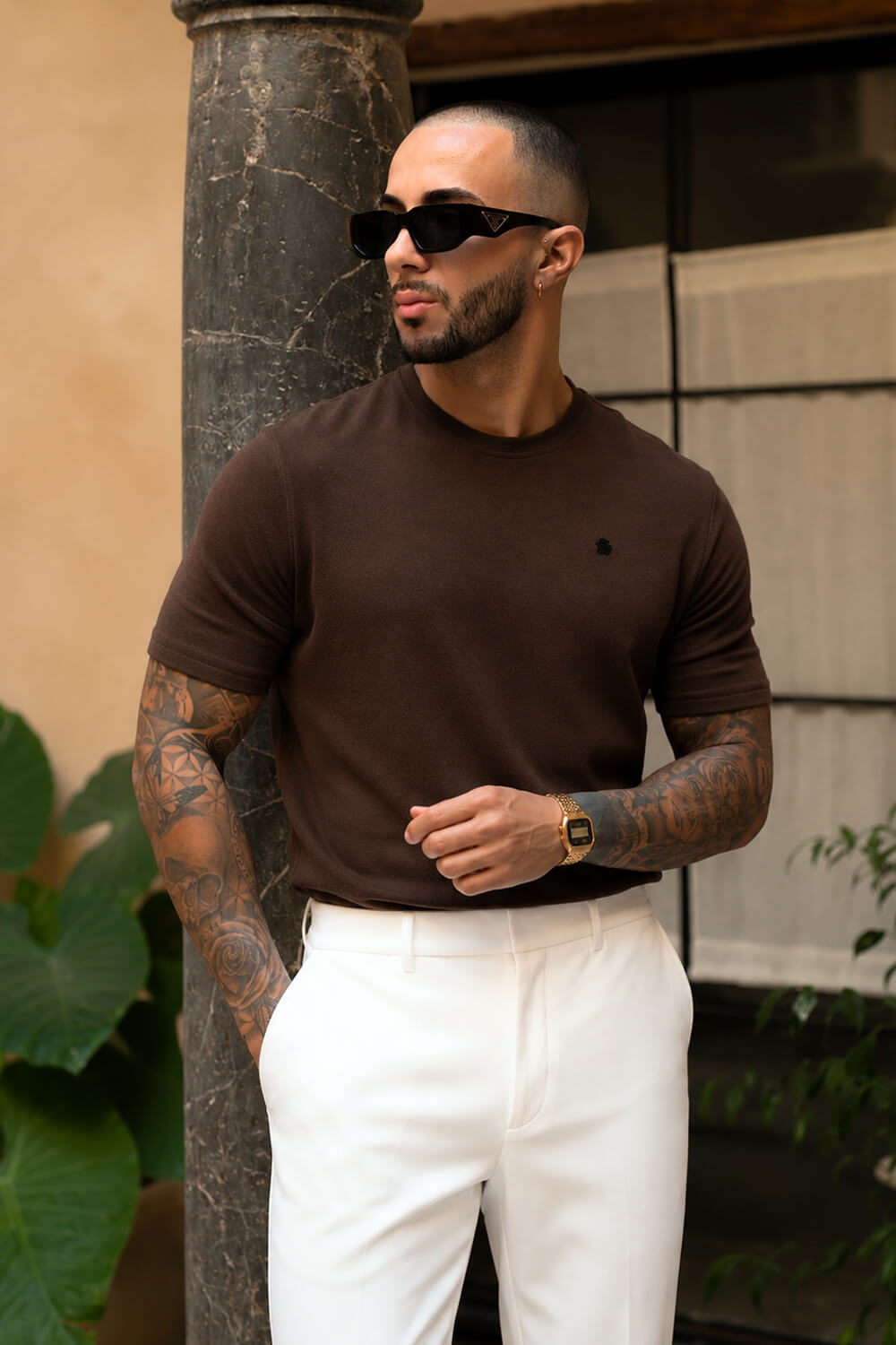 Luxe Knit Tee - Chocolate