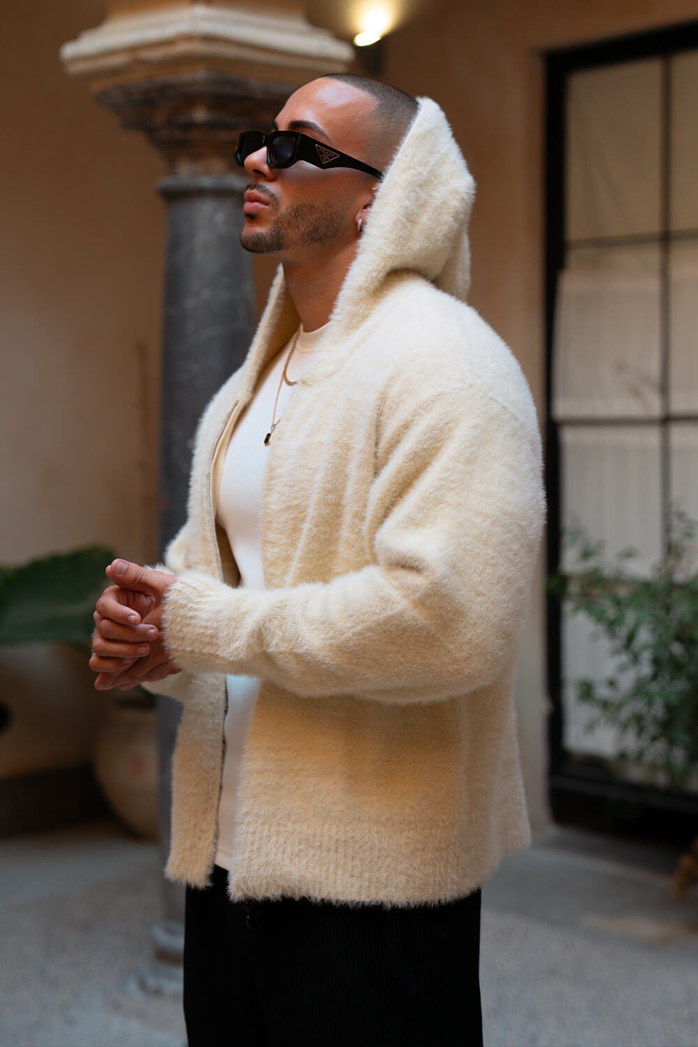 Cervino Mohair Hoodie - Oatmeal