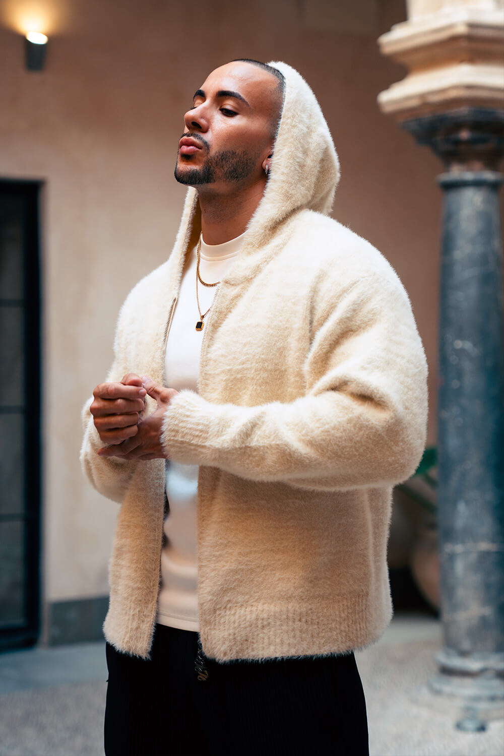Cervino Mohair Hoodie - Oatmeal