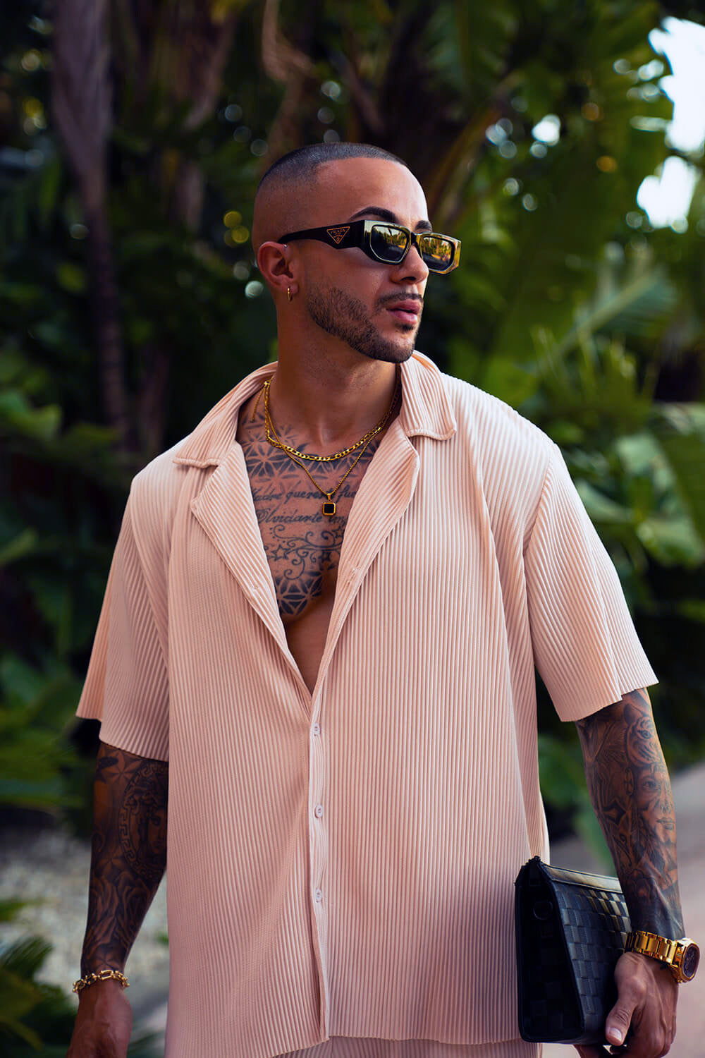Monaco Pleated Shirt - Ecru