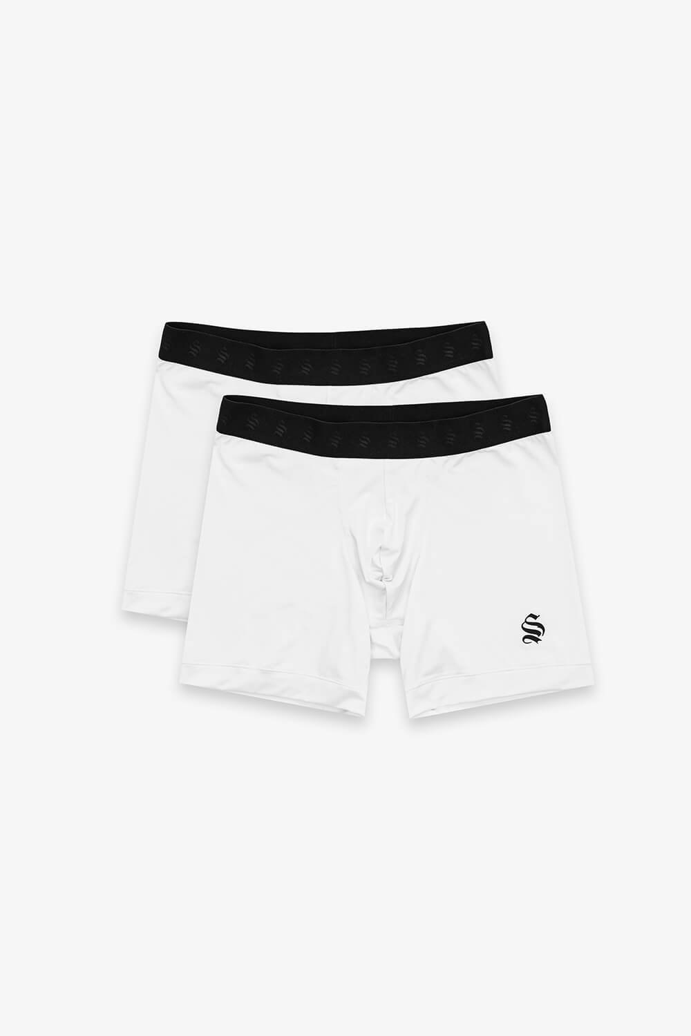 Emblem Boxer Shorts - White (2 Pack)