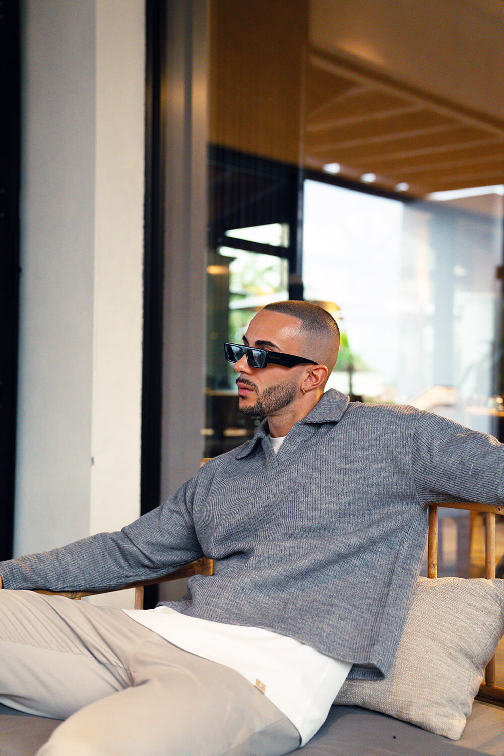 Hensley Knit Polo - Grey