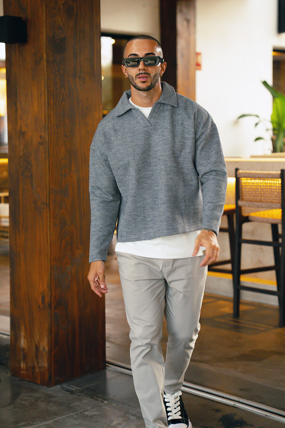 Hensley Knit Polo - Grey