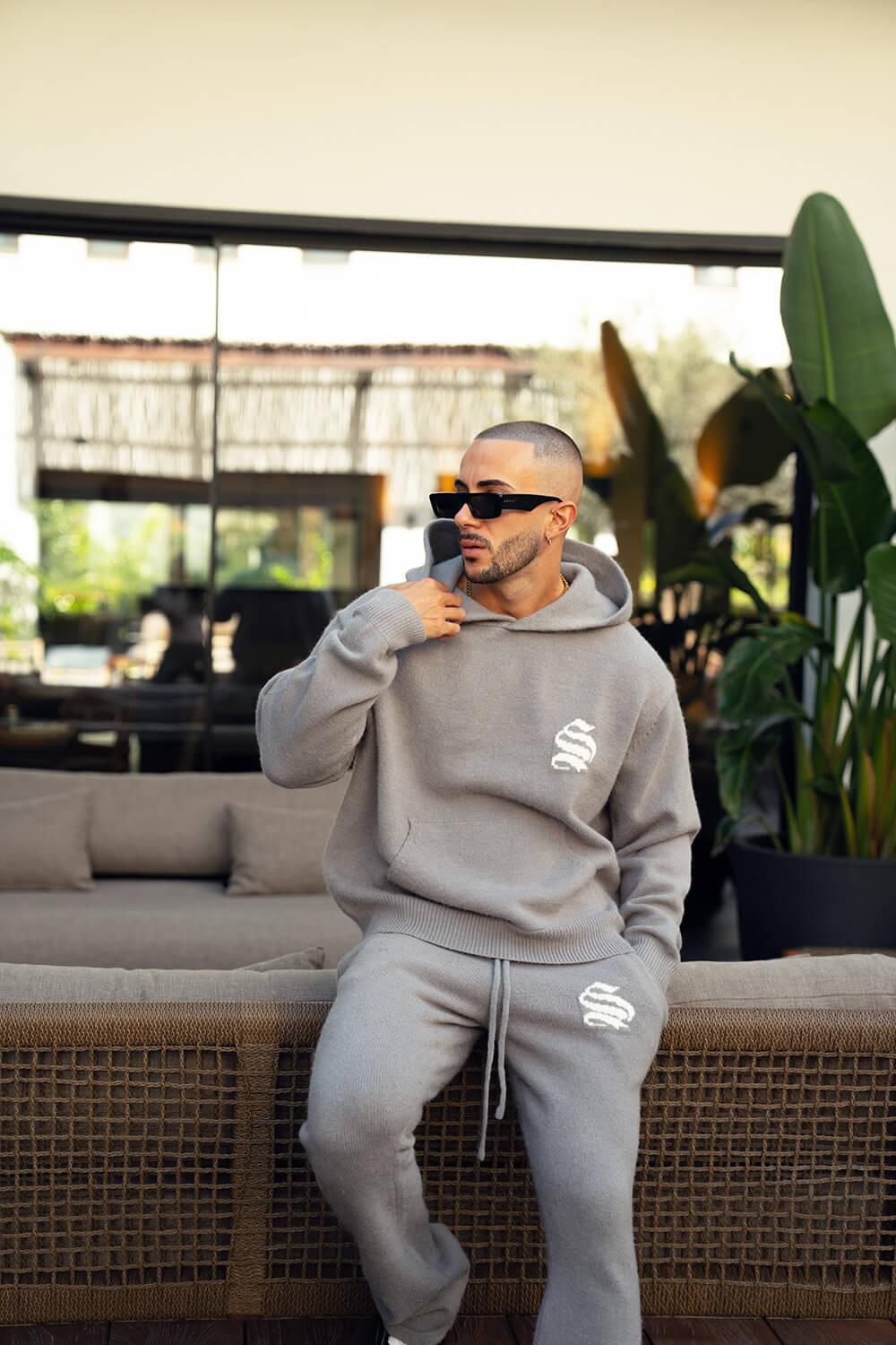 Palais Knitted Hoodie - Grey