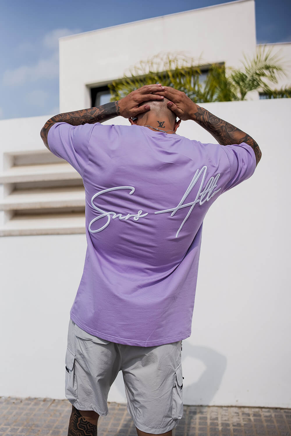 Script Core Tee - Lilac/White