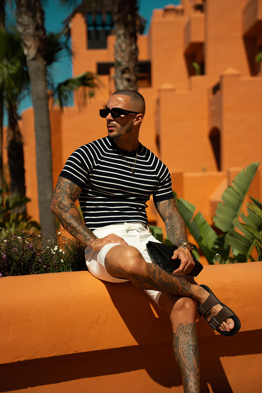 Alvori Stripe Tee - Navy/White