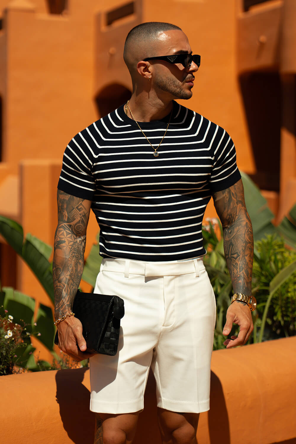 Alvori Stripe Tee - Navy/White