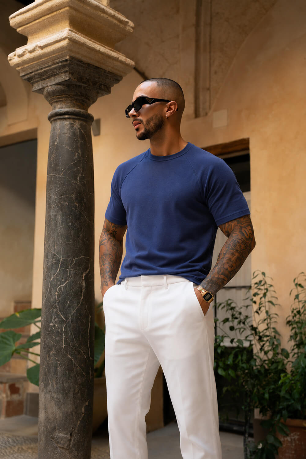 Como Luxe Tee - Navy