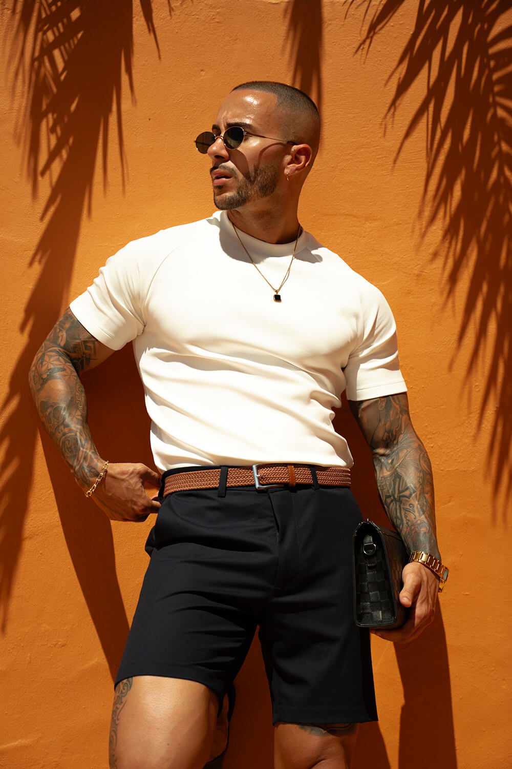 Norelli Belted Chino Shorts - Navy