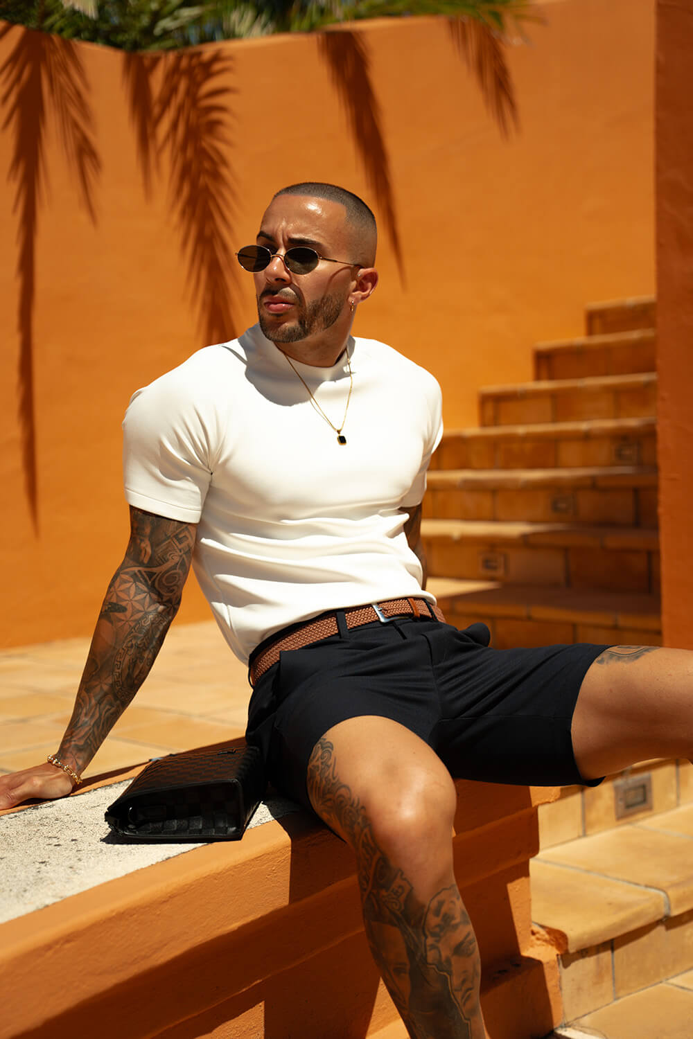 Norelli Belted Chino Shorts - Navy