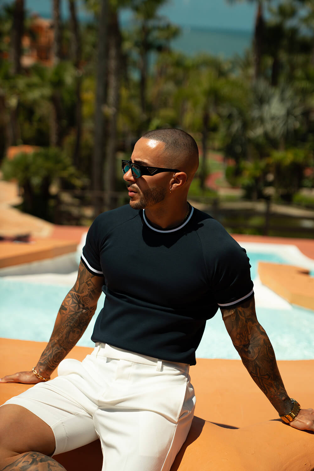 Velari Luxe Tee - Navy