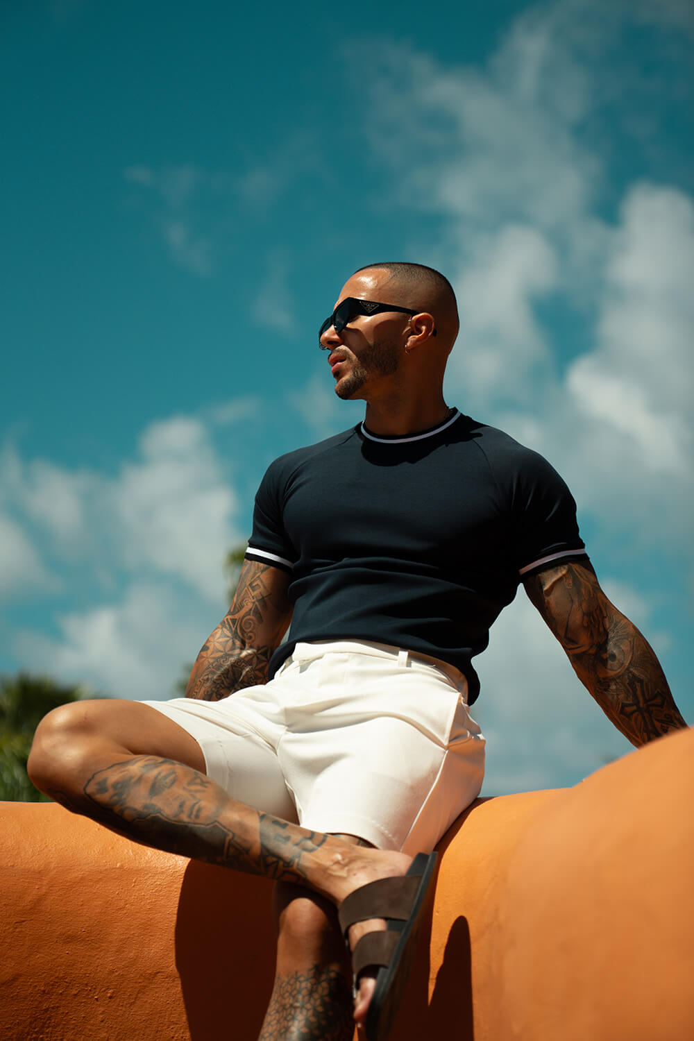 Velari Luxe Tee - Navy