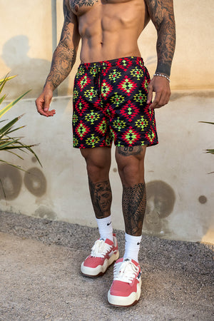 Resort Shorts - Neon Aztec