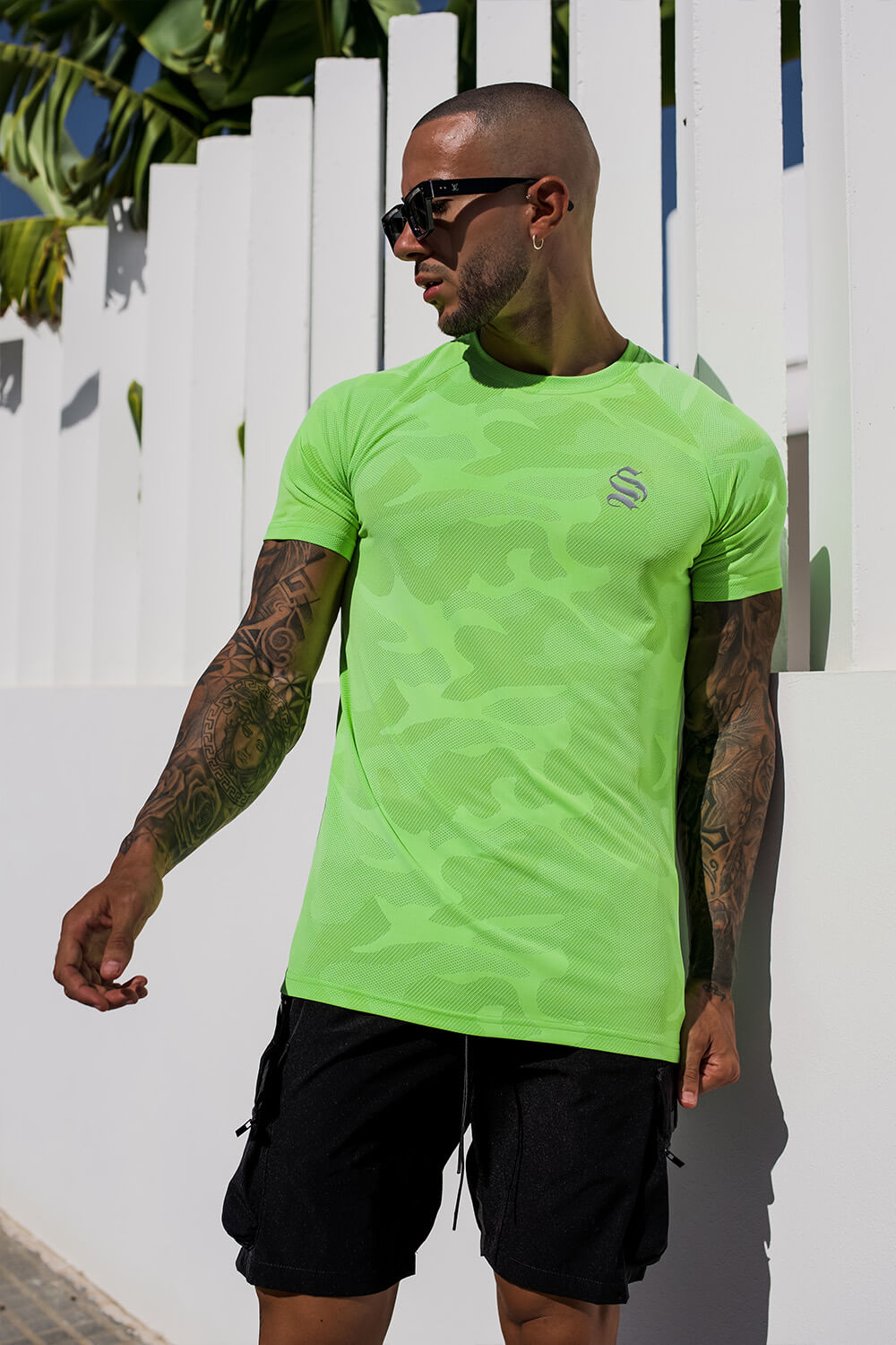 neon green camo shirt