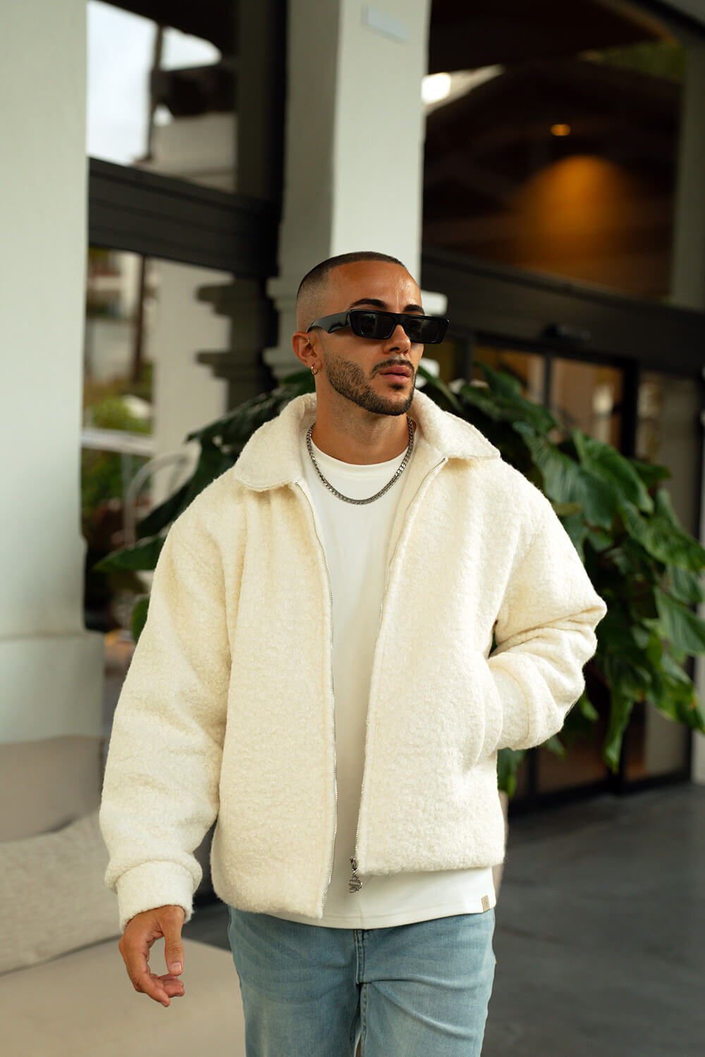 Borg Coach Jacket - Off White