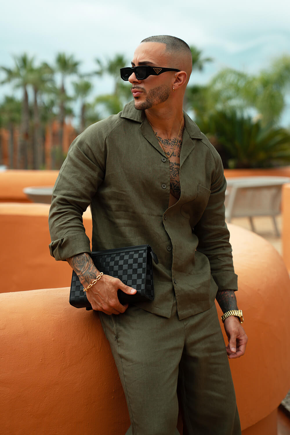 Varelli Linen Shirt - Olive