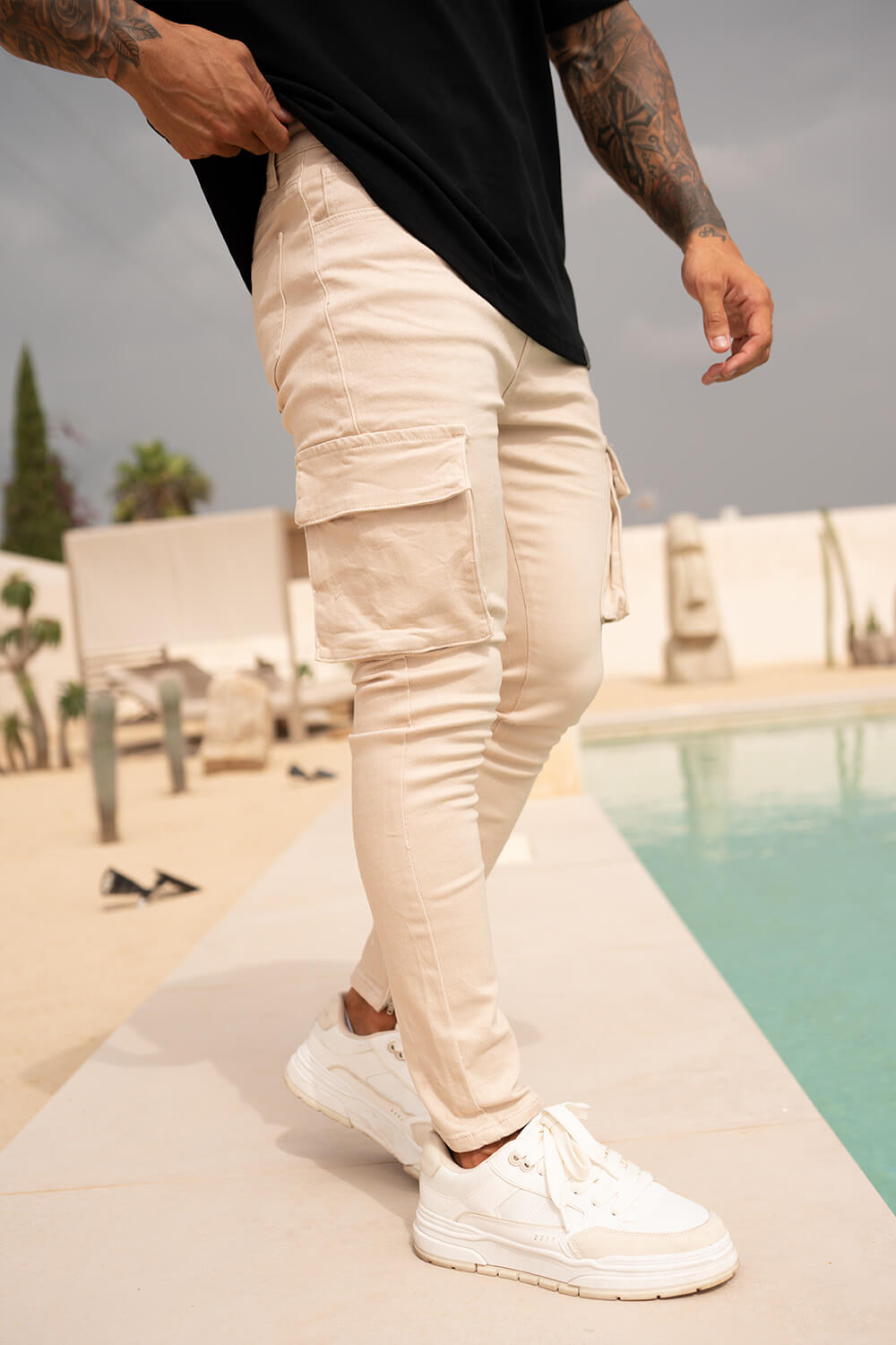 Cargo Utility Jeans - Sand