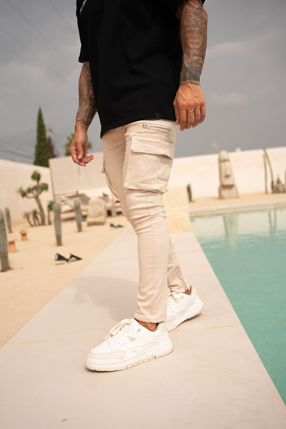 Cargo Utility Jeans - Sand