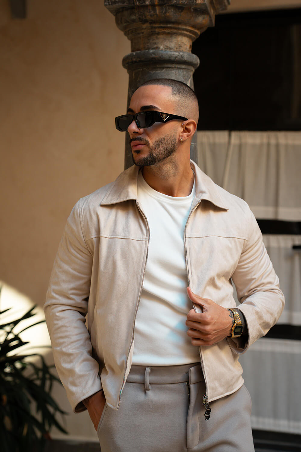 Palmero Suede Jacket - Stone