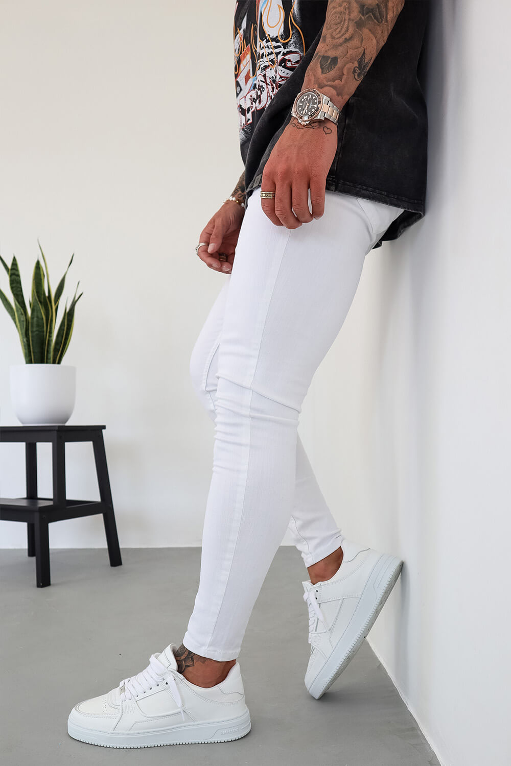 Non Rip Jeans - White