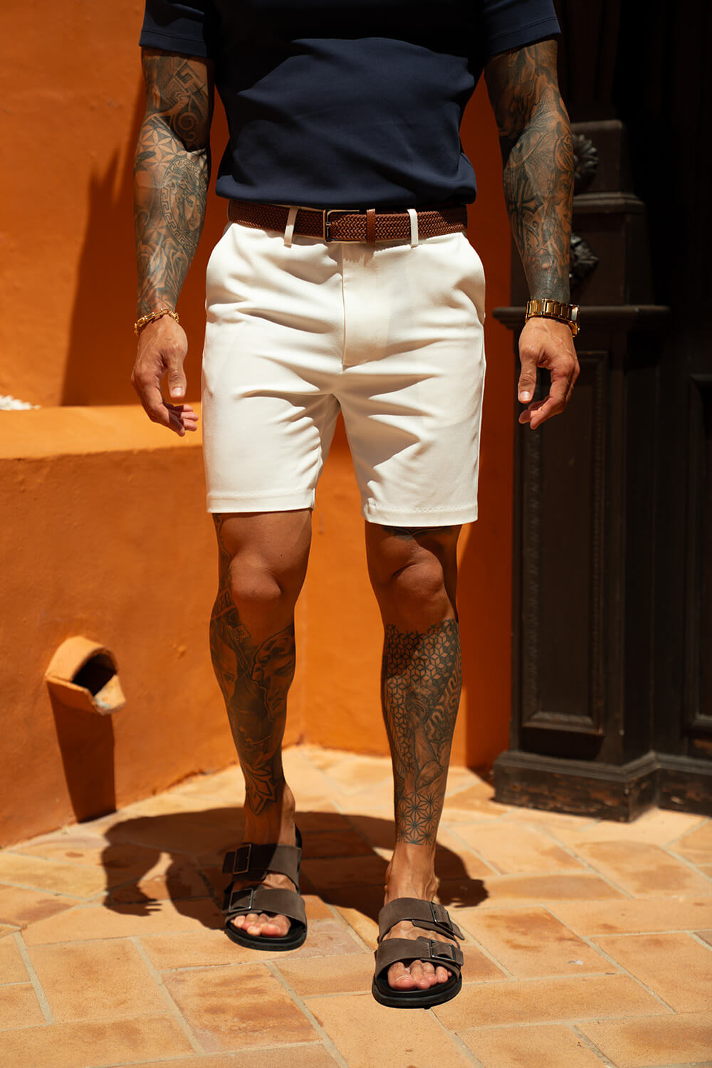Norelli Belted Chino Shorts - White