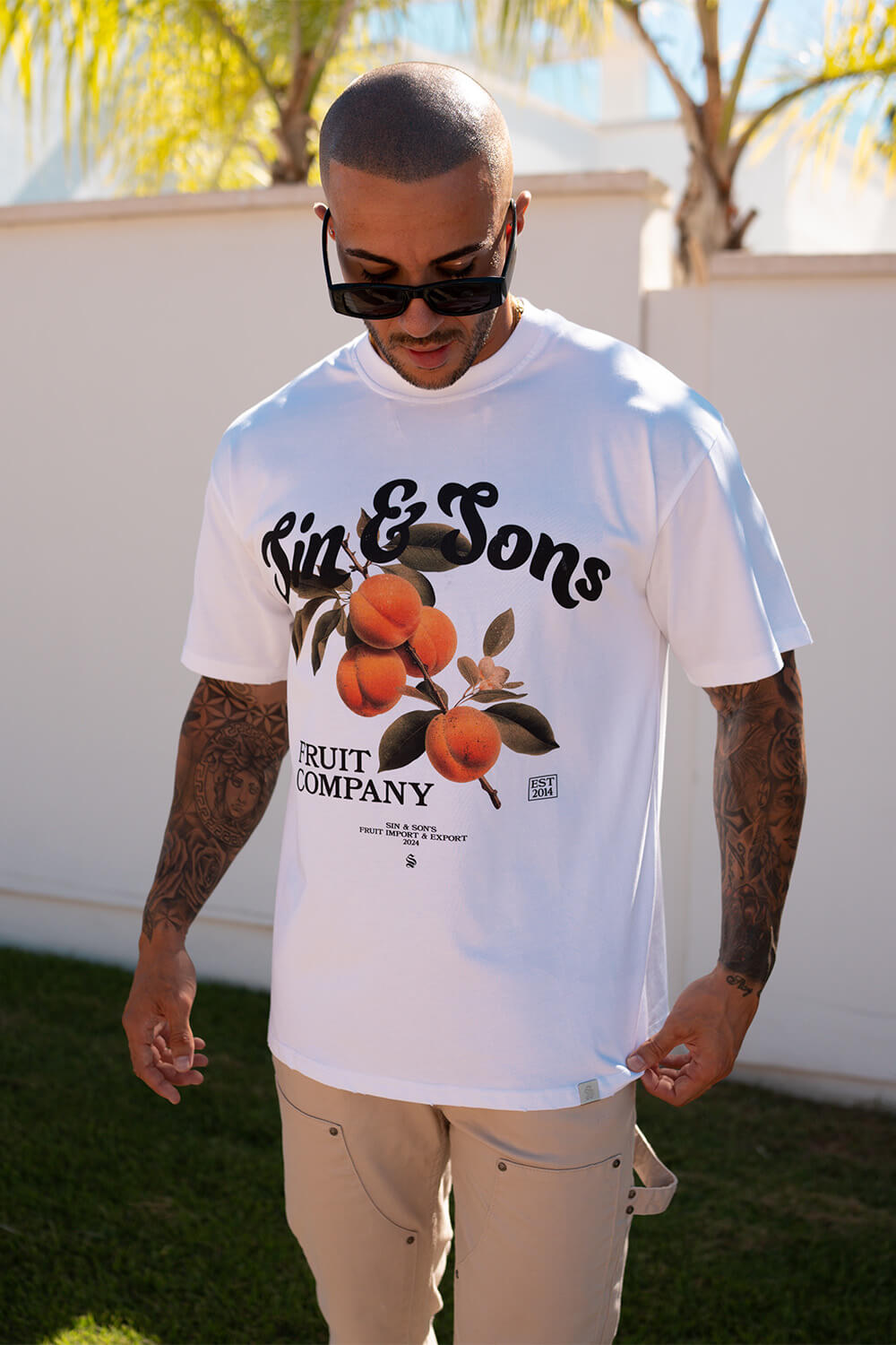 Sin & Sons Fruit Co Tee - White