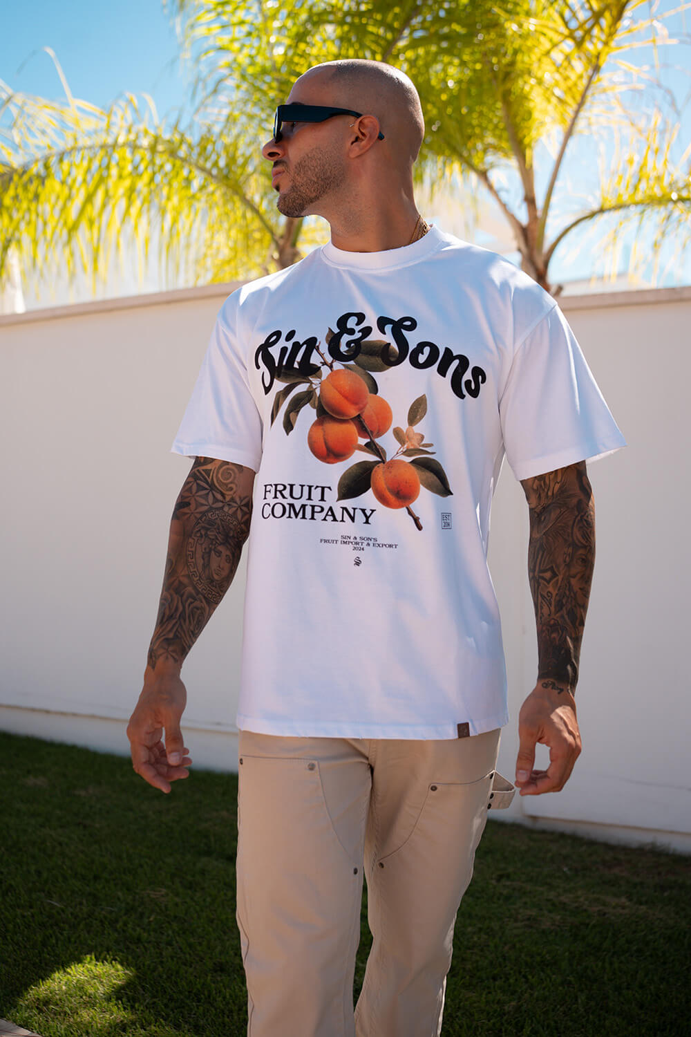 Sin & Sons Fruit Co Tee - White